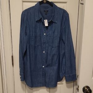 Talbots Indigo Button-Up Blouse